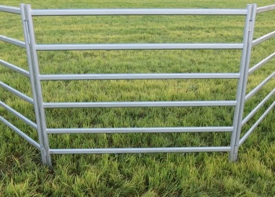 Livestock Corral Hot Dip Galvanized Cattle Yard Panel 1.8x2.1m Oval Rails