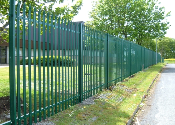 2.75m Long By 2.4m High Steel Palisade Security Fencing Hot Dipped Galvanized Powder Coating