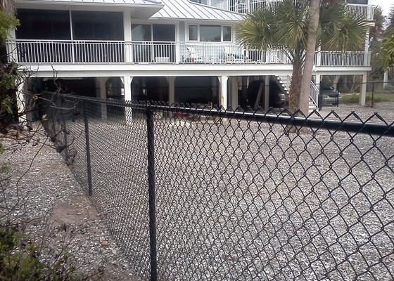 Anti Corrosion Black 2m High Steel Chain Link Fencing With Vinyl Coated