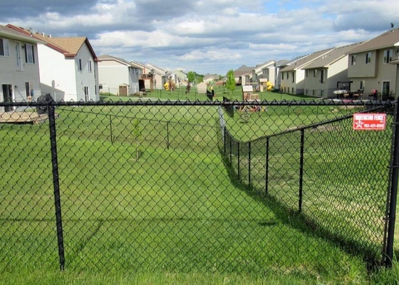 Anti Corrosion Black 2m High Steel Chain Link Fencing With Vinyl Coated