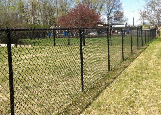 Anti Corrosion Black 2m High Steel Chain Link Fencing With Vinyl Coated