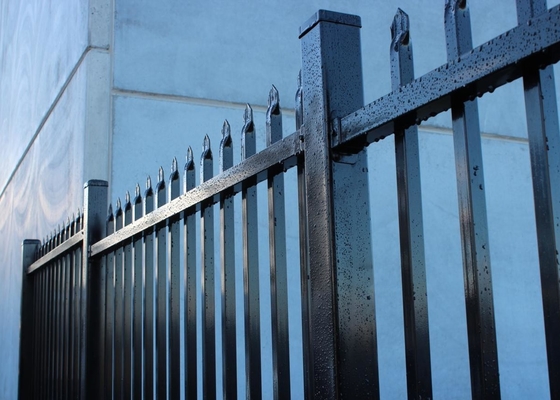 CE Waterproof Steel Garden Fencing Panels , 2.4m Wide High Security Fence