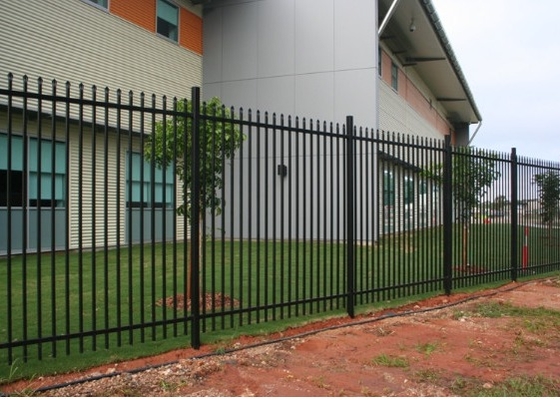 Spear Top Steel Tubular Fencing , 2100mm Height Two Rail Fencing
