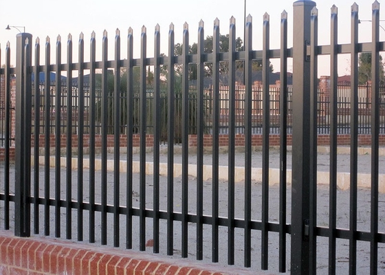 Decorative Wrought Iron Fence Panels , H2.1m 3 Rail Metal Fence