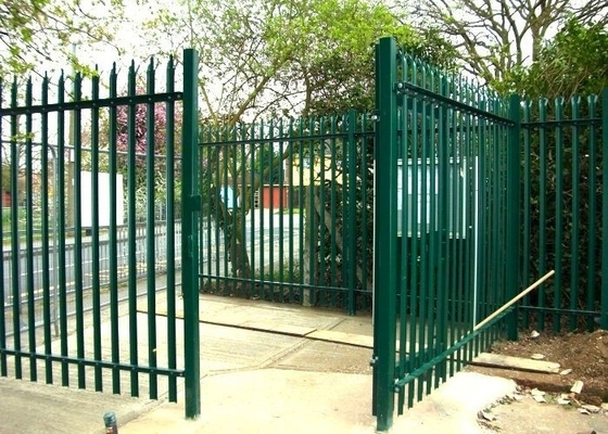 Wearproof 1.8 M Palisade Fencing , 17 Pales Galvanized Security Fencing